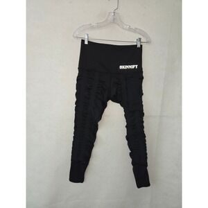 Skinnify High Waisted Leggings Women Small Black Resistance Bands Tights Pocket